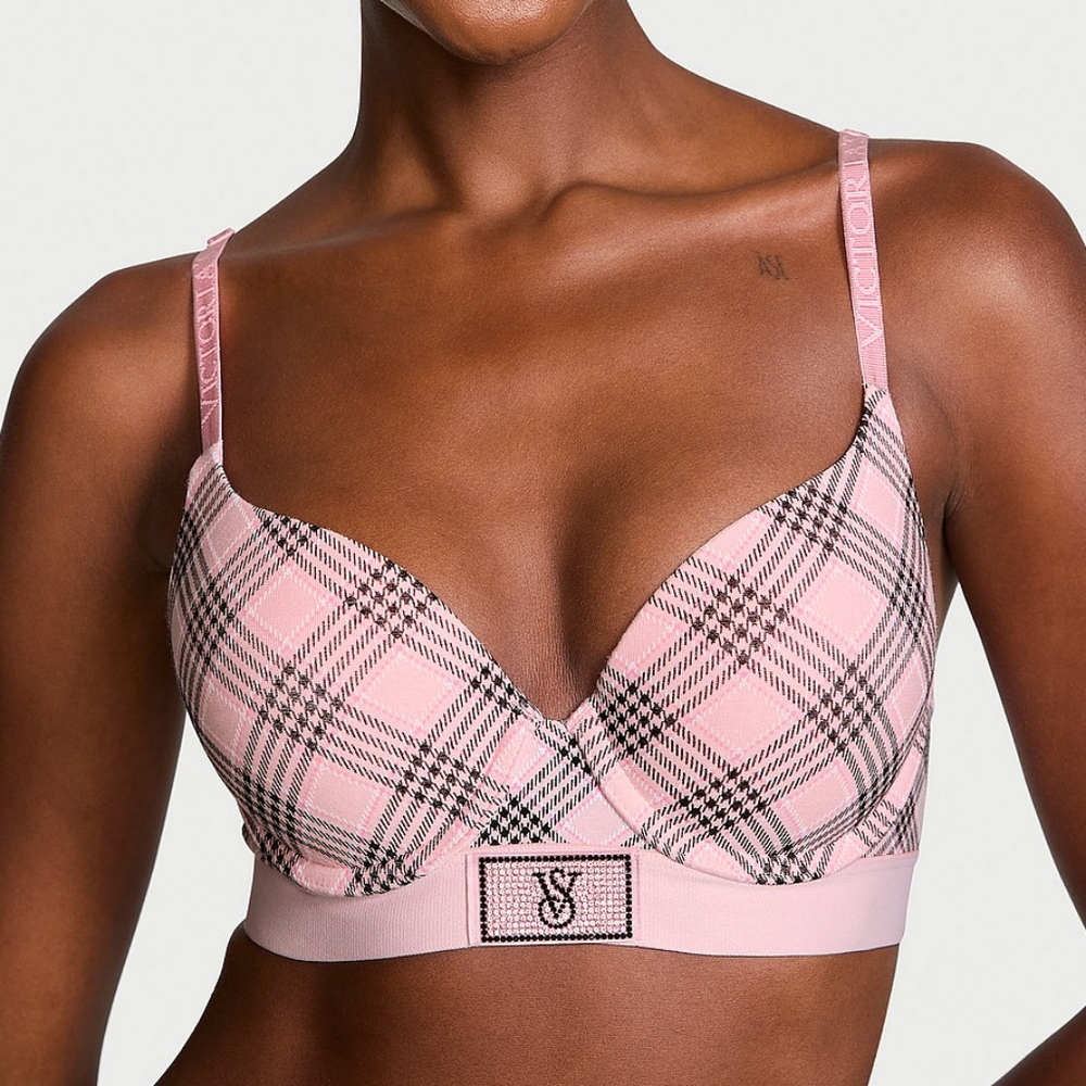 NEW Victorias Secret The T-shirt Perfect Shape Shine Patch Push-Up Bra 32DD 32D